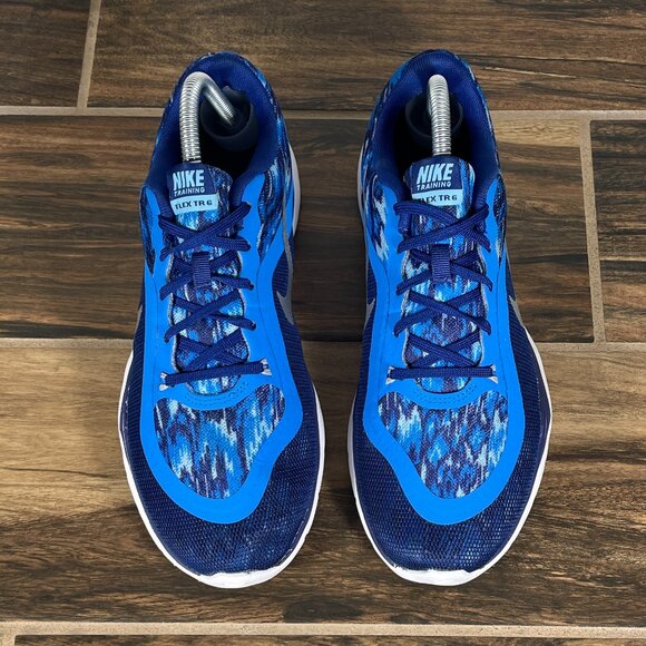 Nike Flex Trainer 6 Print Womens Size 8.5 Shoes Blue Athletic Low Top Sneaker - Picture 13 of 14